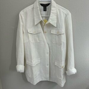Dialogue Women's White Linen Jacket